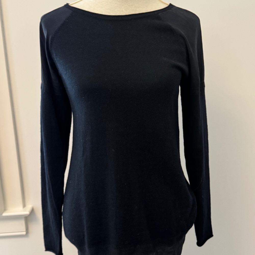 COMPTOIRS DES COTONNIERS black lightweight wool and silk sweater,  XL